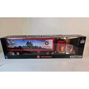 US Marines Long Hauler Die Cast 1:32 Toy Semi Freightliner New-Ray Toys USMC NIB